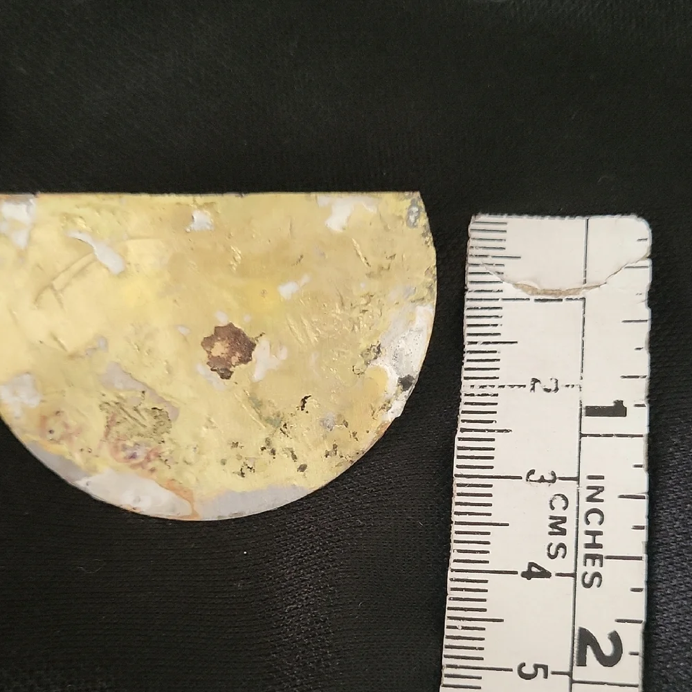 Gold and Cream Half-Moon Art Pin